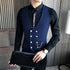 Men's Formal Slim Fit Double Breasted Sleeveless Suit Vest Business Casual Fashion