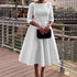 Elegant Women Party Dresses A Line with Waist Belt for Classy Office and Wedding Guests
