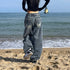 Y2K Style Blue Women Jeans Vintage Fashion Wide Leg Pants
