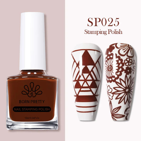 10ml Nail Stamping Polish for Stunning Metallic Mirror Effect - Gold, Silver, and Vibrant Colors for DIY Nail Art Designs
