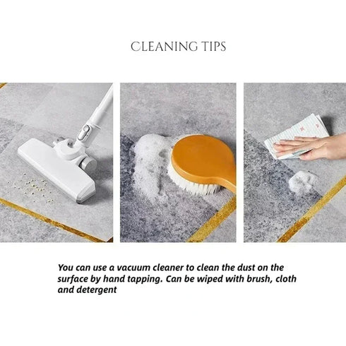 Non-Slip Soft Machine Washable Bohemian Floral Living Room Carpet Rug