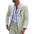 Summer Stripe Men Suit 2 Piece Seersucker Notched Lapel Jacket Pants Casual Blazer Slim Fit