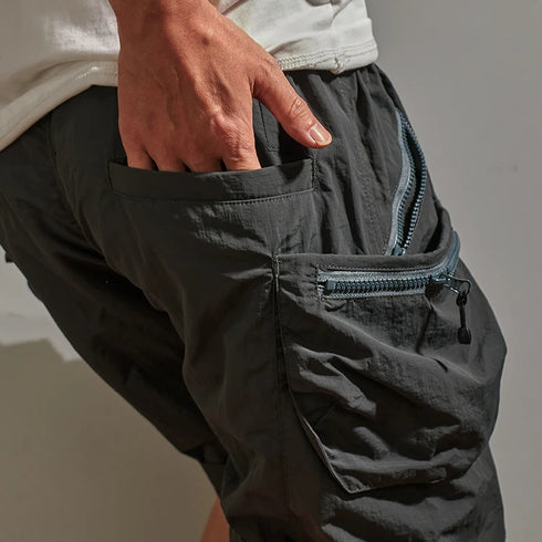 Summer Loose-Fitting Cargo Shorts Men's Fashion Casual Pants Multi-Pocket Quick-Dry Outdoor Wear