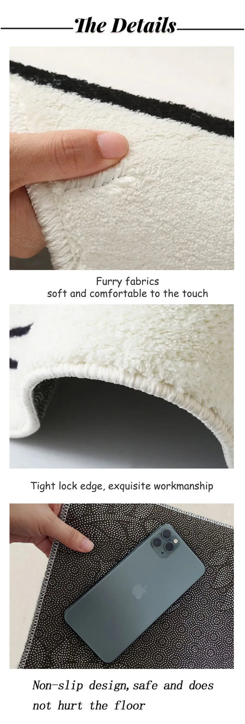 Retro Living Room Carpet Nordic Luxury Fashion Area Rug Fluffy Sofa Mat