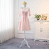 Bridesmaid Dress Elegant Floor-Length Organza Backless Lace With Built-In Bra Bridesmaid Dress Lace Appliques