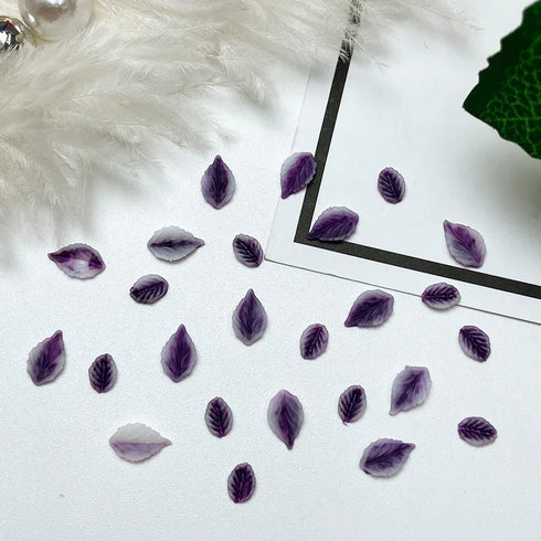 50pcs 3D Kawaii Colorful Leaf Nail Art Charms - Mixed Resin Nail Decorations and Acrylic Rhinestones for DIY Manicure Accessories and Press-On Nails