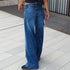 Y2K Inspired Wide Leg Denim Pants for Women - Trendy Low Waist Jeans with Multi Pockets Perfect for Summer Streetwear and Fall Outfits