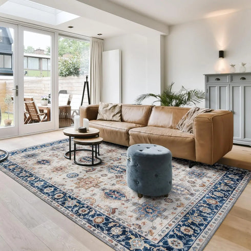 Printed Indoor Boho Area Rug Non Slip Super Strong Home Décor for Entryway Bedroom Living Room