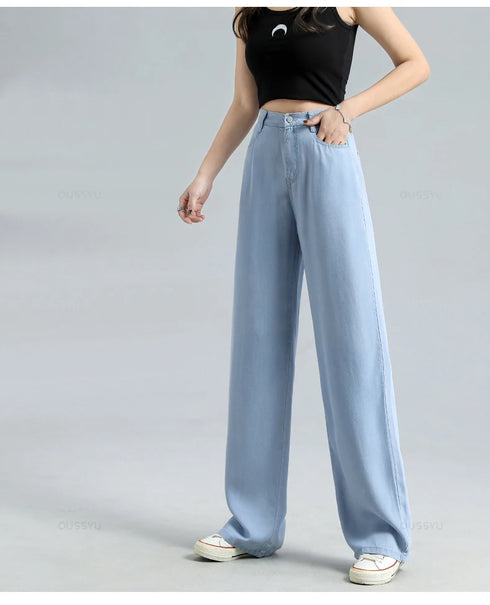 Casual Loose Fit Wide Leg Denim Jeans for Women - Perfect Baggy Fashion for Streetwear & Summer Styling, Ideal for Wide Leg Jeans Outfit Fall