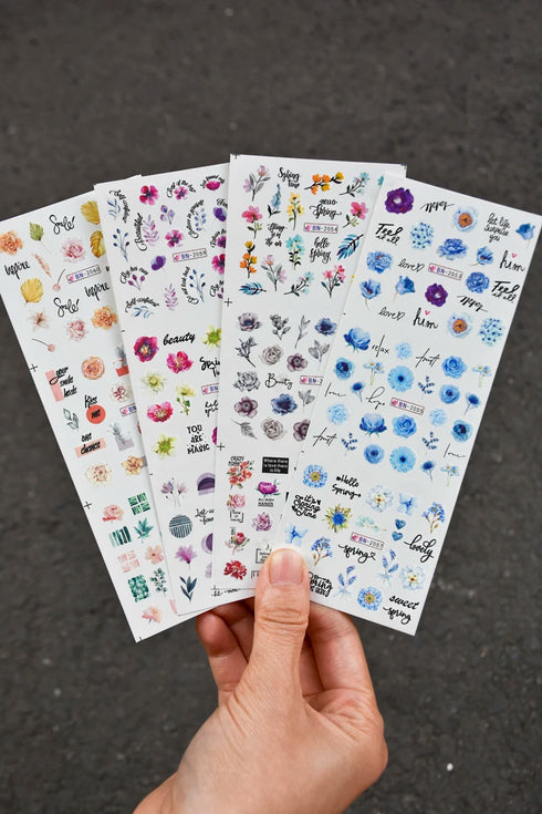 12 Floral Patterns Summer Nail Water Decals - Daffodils, Lilies, and Tulips for Stunning Nail Art Transfers and DIY Manicure Accessories