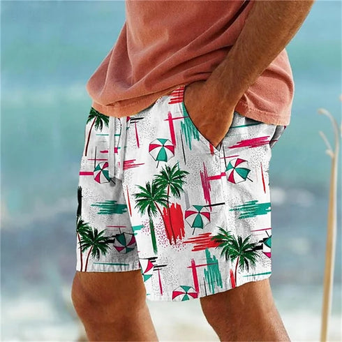 Fashion Men Women Short Pants Palm Tree 3D Print Beach Shorts