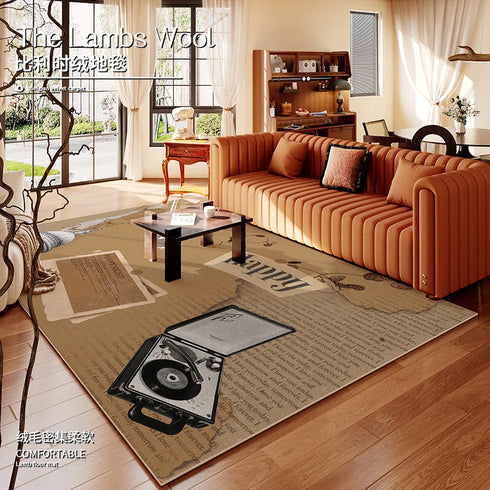 American Retro Cartoon Area Rug for Living Room and Bedroom Decor