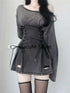 Fairycore Grunge Goth Corset Dress Women Aesthetic Streetwear Bodycon Y2k Indie Clothes