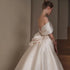 Off The Shoulder Short Sleeve Sweetheart Neck Beading Bow Satin Mermaid Wedding Dress With Detachable Train