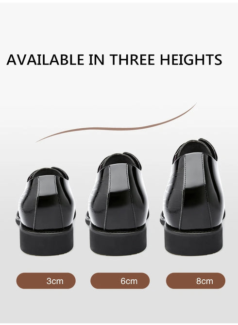 Elevator Dress Shoes for Men Patent Leather Heighten Formal Oxfords