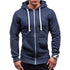 Men's Casual Zip-Up Hooded Sweatshirt Jacket - Solid Color Cardigan for Spring and Autumn, Perfect Daily Wear Outerwear & Coats