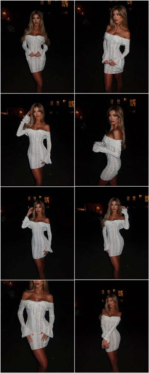 Mozision Lace Off-shoulder Sexy Maxi Dress Elegant Evening Dress