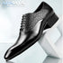 Elegant Black Leather Oxfords for Men Lace Up Formal Office and Wedding Shoes