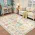 Non-Slip Soft Machine Washable Bohemian Floral Living Room Carpet Rug