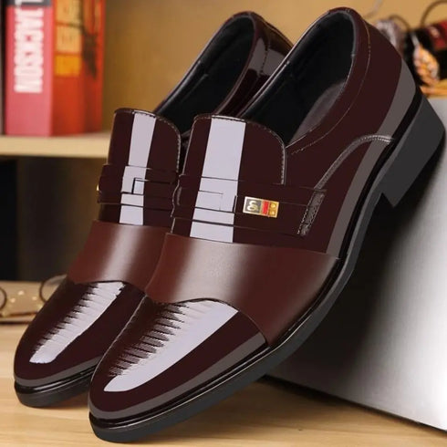 Elegant Round Toe Men's Dress Shoes for Wedding Party and Office Events