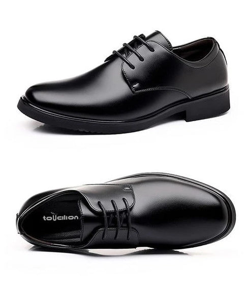 Leather Shoes for Men Casual Derby Square Toe Business Style