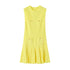 Knit Elegant Button Dress for Women Sleeveless O-neck Pocket Mini Dress Summer Fashion Slim Fit