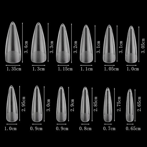 120Pcs Clear Frosted Stiletto, Almond, and Square Fake Nails - Full Coverage Gel X Coffin Manicure Tips for Stunning Autumn Nails