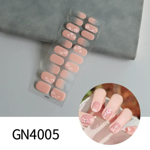 Waterproof Long Lasting Gel Nail Art Stickers for Stunning Full Cover Manicures - 9 Piece Set of Baking-Free Solid Color Decals