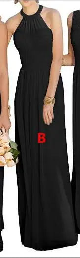 A-Line Chiffon Bridesmaid Dresses Elegant Floor-Length Sleeveless Gown For Wedding Party Occasion