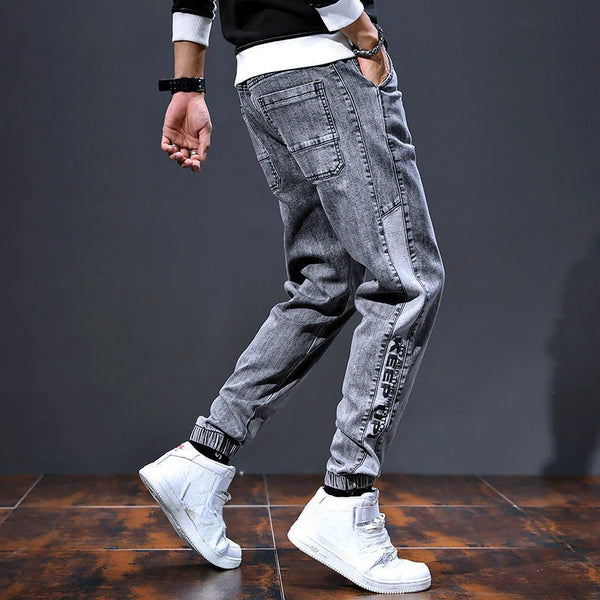 Man Cowboy Pants Harem Stretch Trousers Cargo Men's Jeans Stylish Trend