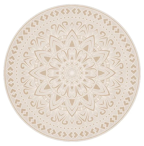 Light Luxury Round Large Area Carpet for Living Room and Bedroom Rug