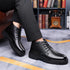 Handmade Mens Ankle Boots Casual Leather Shoes for Winter Outdoor Use