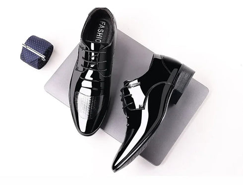Elegant Oxford Leather Shoes for Men - Breathable and Comfortable Formal Flats for Office, Weddings, and Daily Wear - Perfect Plus Size Business Footwear with Pointed Toe Design