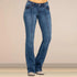 Women's Low Waist Boot Cut Jeans Slim Stretch Denim Trousers