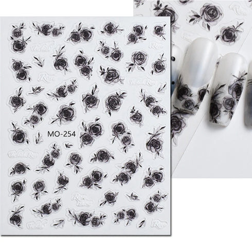 5D Embossed Nail Art Stickers - Semi-Transparent White Bowknots Adhesive Sliders for Creative Manicure Decorations and Nail Art Accessories