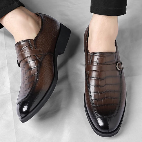 Leather Breathable Men's Casual Shoes Slip-On Loafers for Spring and Autumn