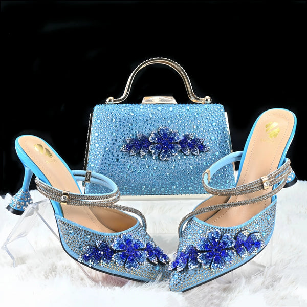 Doershow Party Pumps and Matching Bag Set for Women