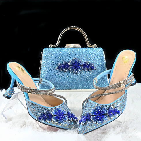 Doershow Party Pumps and Matching Bag Set for Women