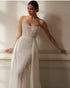Customized Strapless Mermaid Wedding Dress with Beaded Detachable Train and Lace Up Back