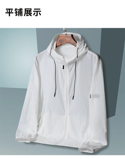 Summer Hooded Windbreaker Jacket for Men and Women - Quick Dry Sun Protection Clothing for Fishing and Hunting, Casual Outdoor Outerwear with Pockets