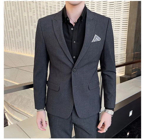 Fashionable Men's Suit and Trousers Two-Piece Set for Business Casual and Weddings