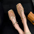 Woven Mesh Square Toe Low Heel Mules Sandals For Women