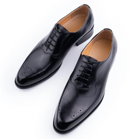 Classic Men's Oxfords Genuine Leather Shoes for Wedding Party Office and Business Suits