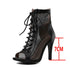 Sexy High Heels Hollow Mesh Sandals for Summer Fashion Comfort Peep Toe Stilettos Jazz Dance Female Shoes Plus Size