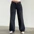 Y2K Inspired Wide Leg Denim Pants for Women - Trendy Low Waist Jeans with Multi Pockets Perfect for Summer Streetwear and Fall Outfits