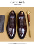 Genuine Cow Leather Brogue Oxford Shoes for Men Vintage Handmade Casual Flats