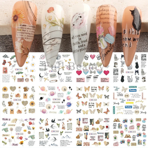 Animal Print Water Nail Decals - Cow and Leopard Designs for Stunning Winter Manicure - 12 Unique Patterns for Creative Nail Art