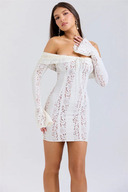 Mozision Lace Off-shoulder Sexy Maxi Dress Elegant Evening Dress