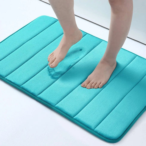Absorbent Non-Slip Bath Mat Soft Memory Foam Bathroom Rug Machine Washable Foot Mat