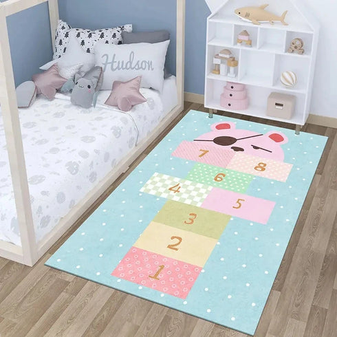 Children's Play Hopscotch Carpet for Living Room Decor Large Area Rugs and Crawling Floor Mat